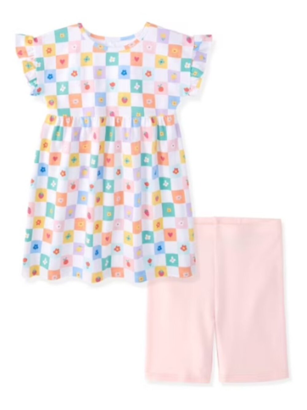 Garanimals Newborn, Baby & Toddler Girl Cotton  Short-Sleeve Dress & Biker Short